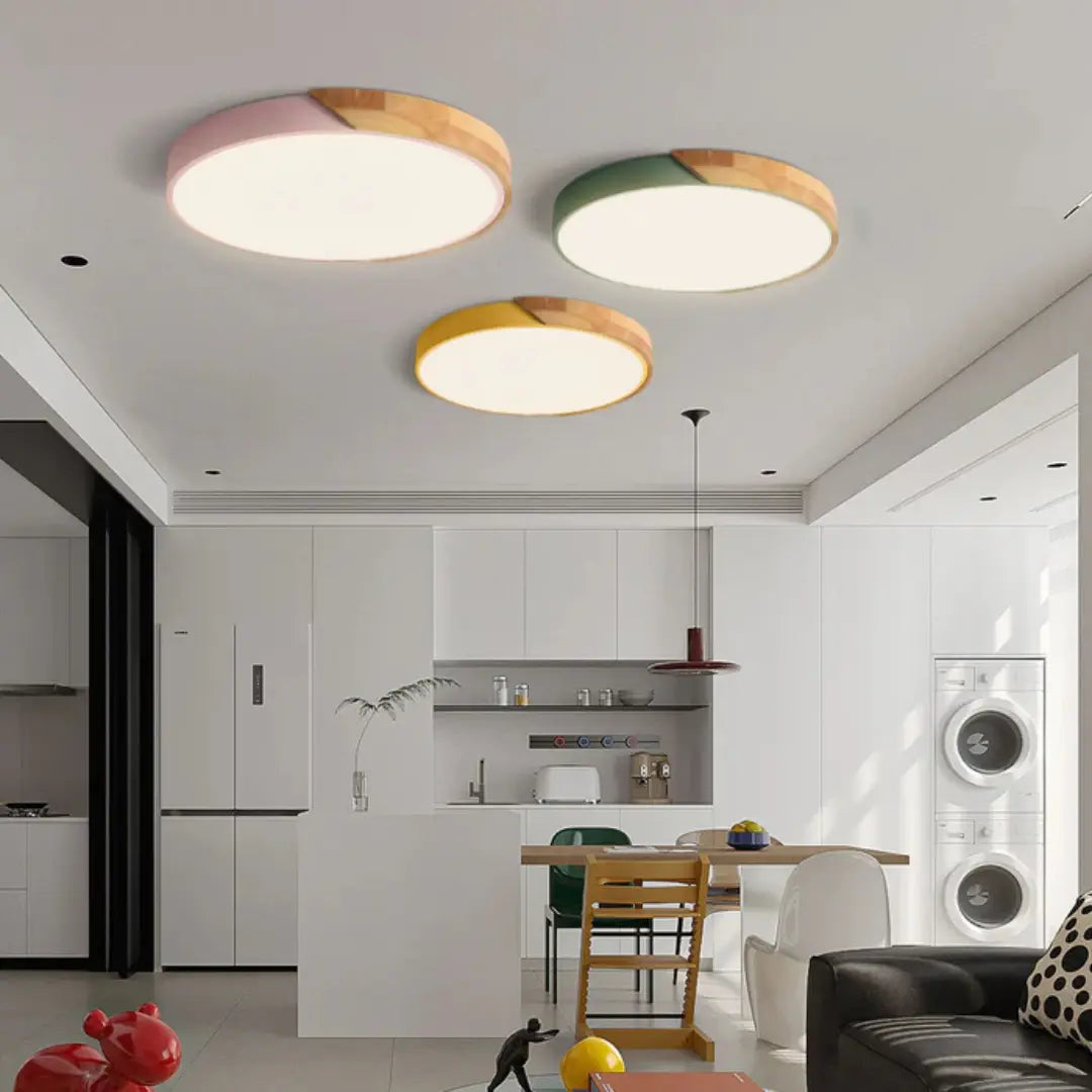 LED Flush Mount Ceiling – Scandinavian Wood Nordic