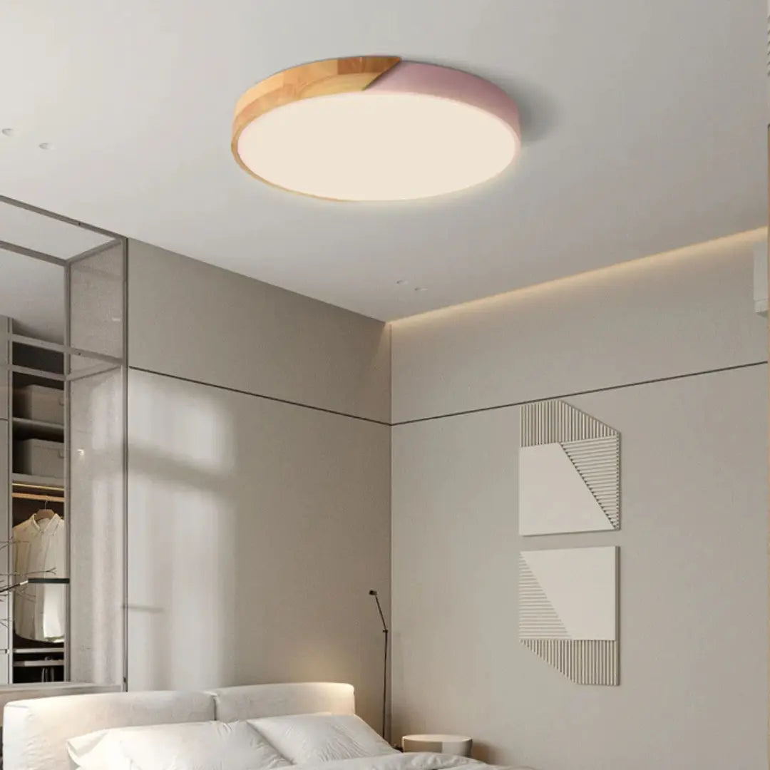LED Flush Mount Ceiling – Scandinavian Wood Nordic