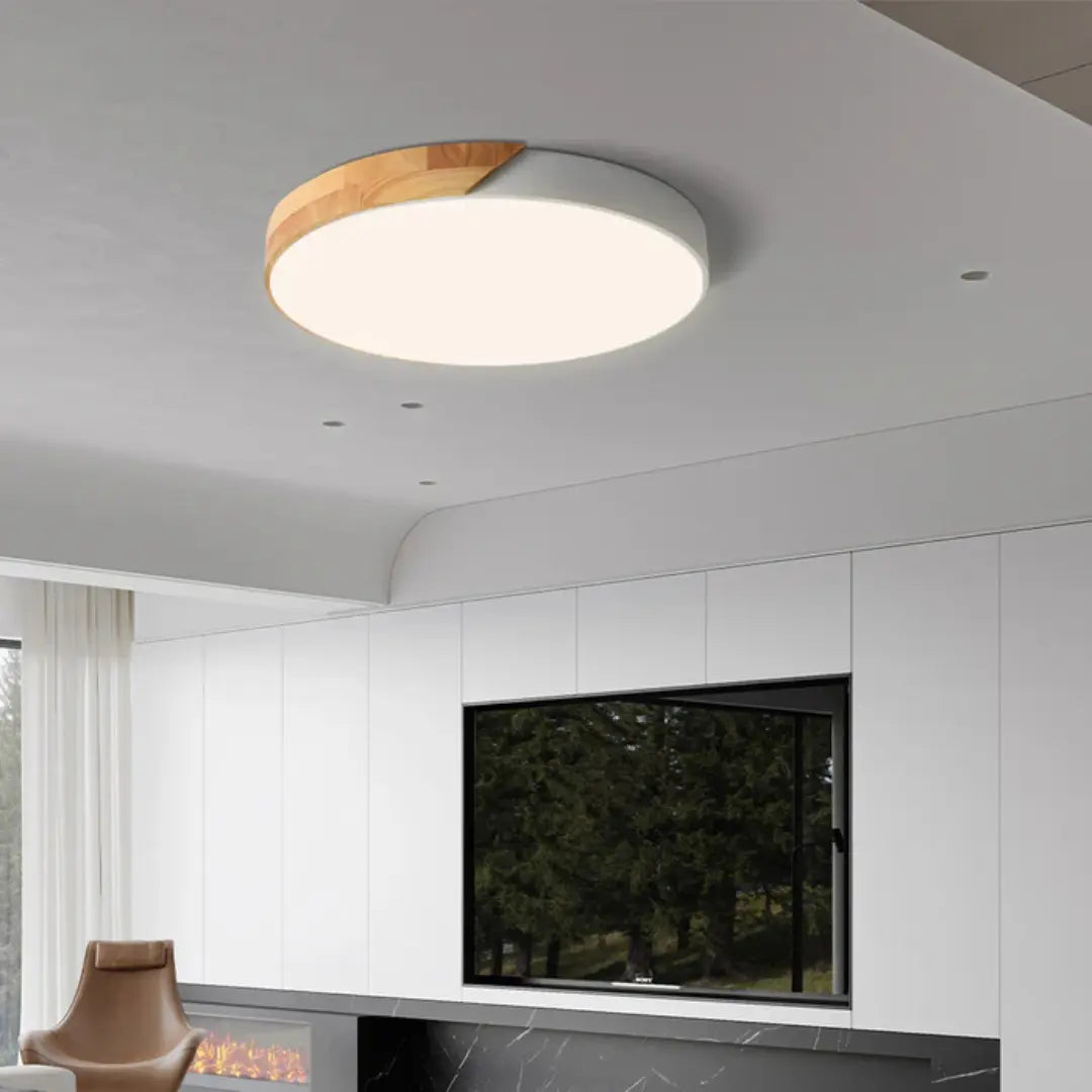LED Flush Mount Ceiling – Scandinavian Wood Nordic