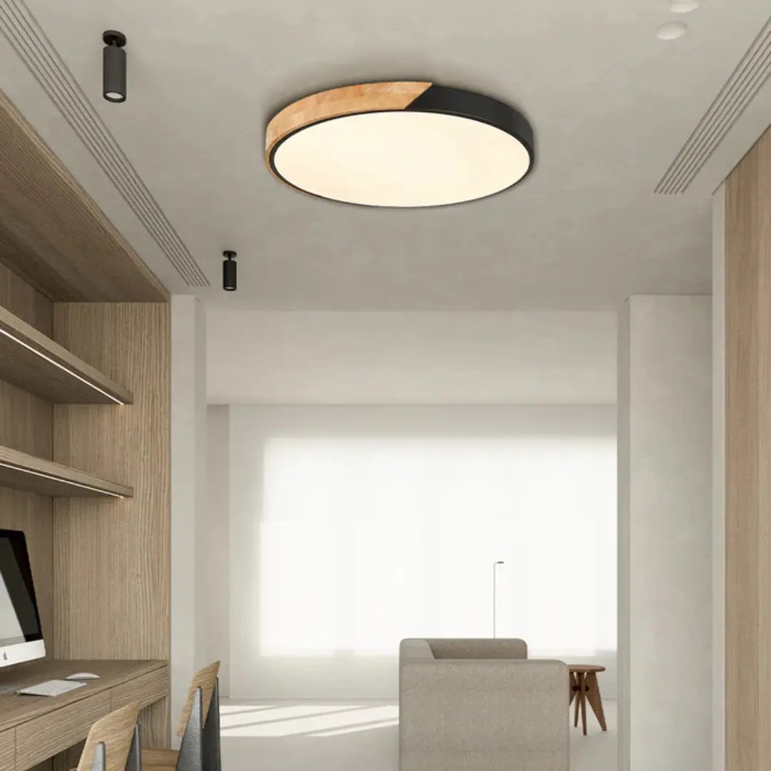 LED Flush Mount Ceiling – Scandinavian Wood Nordic