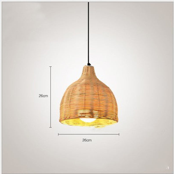 Rattan Bamboo Chandelier – Handwoven Japanese Pendant