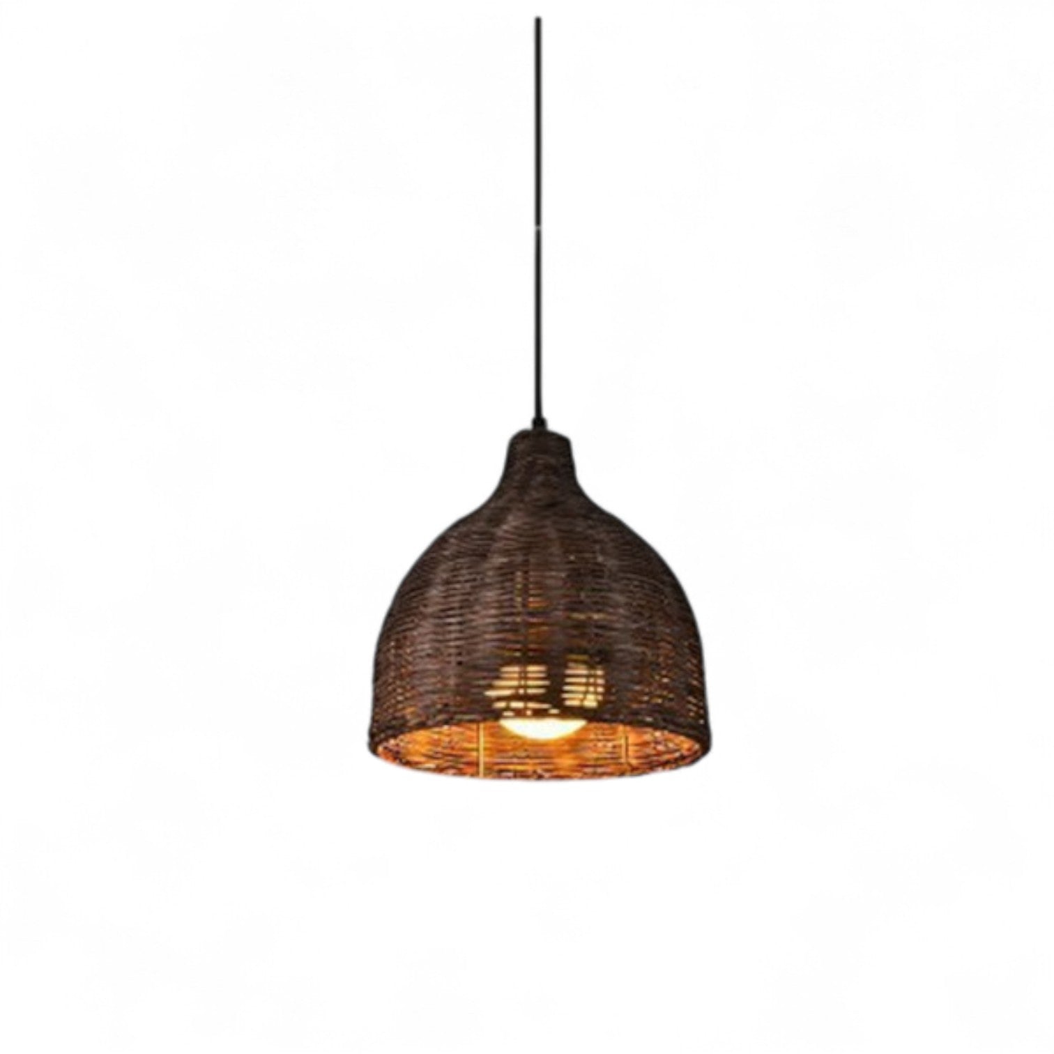 Rattan Bamboo Chandelier – Handwoven Japanese Pendant